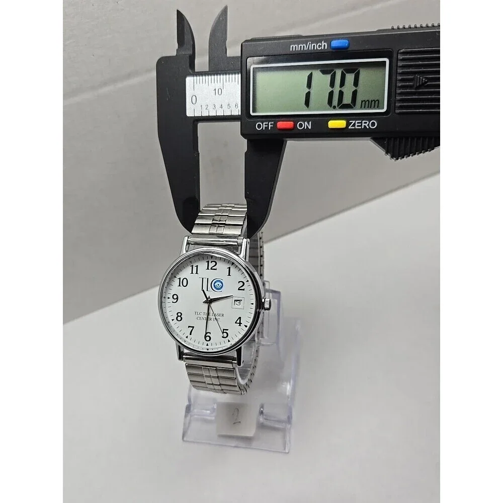 Timex Easy Reader Date Indiglo Silver Tone 34mm Quartz Watch New Battery WR 30M